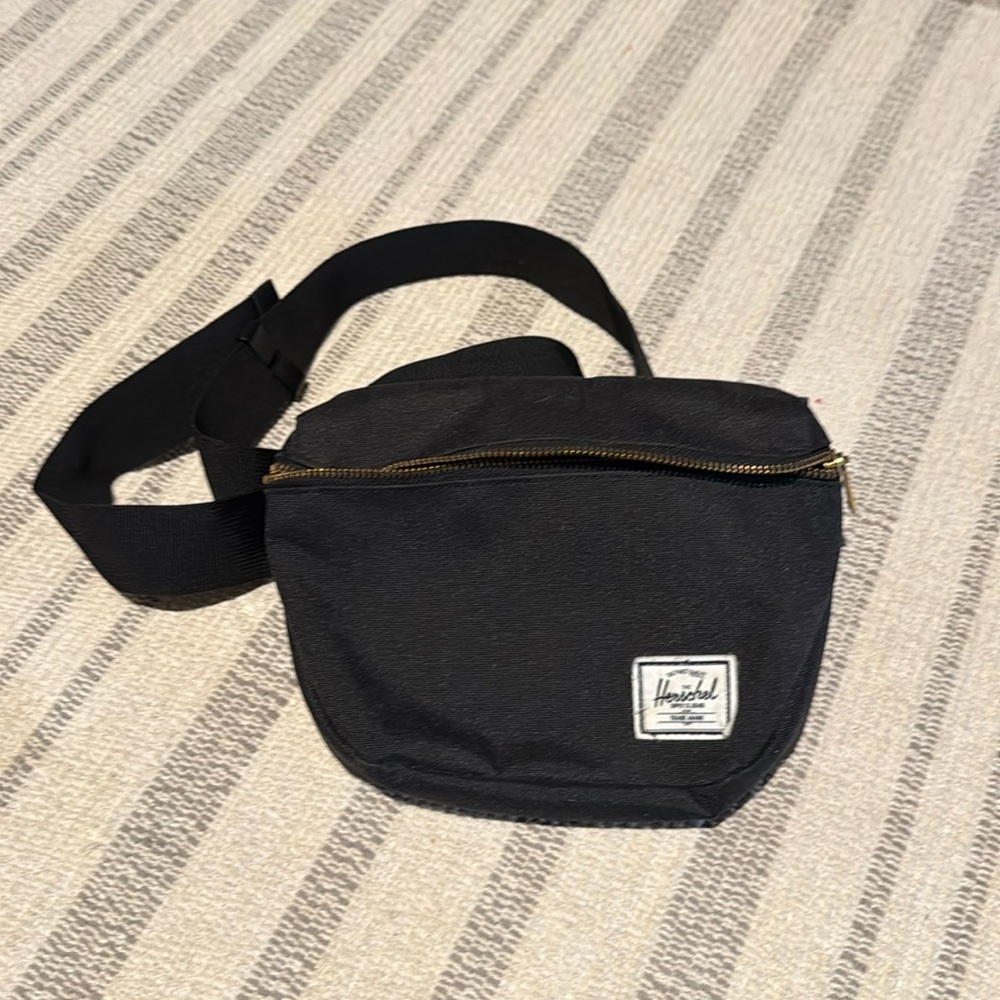 Herschel Supply 7” h x 9” w black belt bag, like new